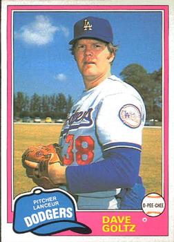 #289 Dave Goltz - Los Angeles Dodgers - 1981 O-Pee-Chee Baseball