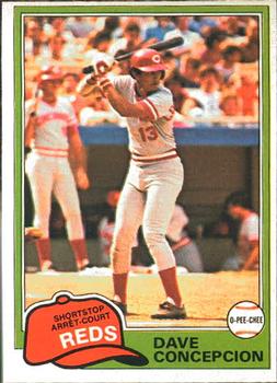 #83 Dave Concepcion - Cincinnati Reds - 1981 O-Pee-Chee Baseball