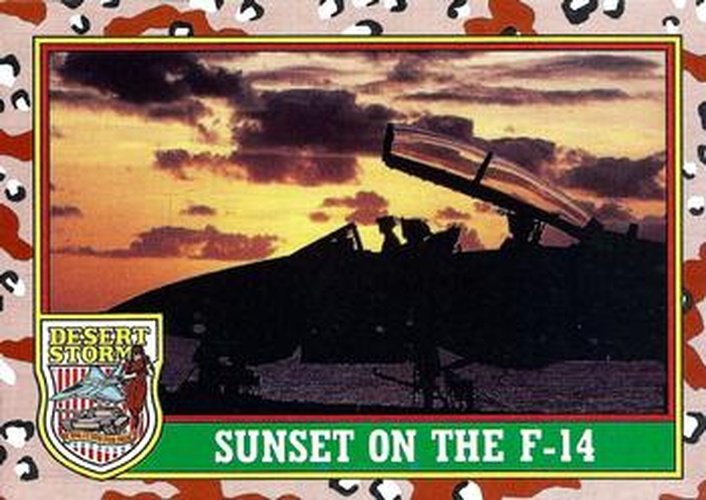 #86 Sunset on the F-14 - 1991 Topps Desert Storm