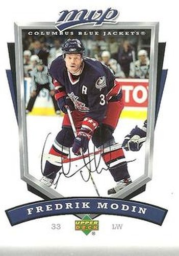 #86 Fredrik Modin - Columbus Blue Jackets - 2006-07 Upper Deck MVP Hockey
