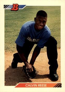#86 Calvin Reese - Cincinnati Reds - 1992 Bowman Baseball