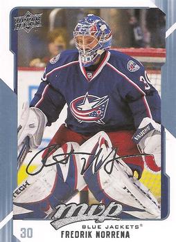 #86 Fredrik Norrena - Columbus Blue Jackets - 2008-09 Upper Deck MVP Hockey