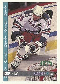 #86 Kris King - New York Rangers - 1992-93 O-Pee-Chee Hockey