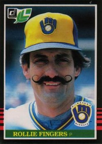 #190 Rollie Fingers - Milwaukee Brewers - 1985 Leaf Baseball