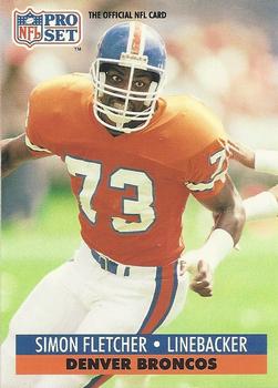 #487 Simon Fletcher - Denver Broncos - 1991 Pro Set Football