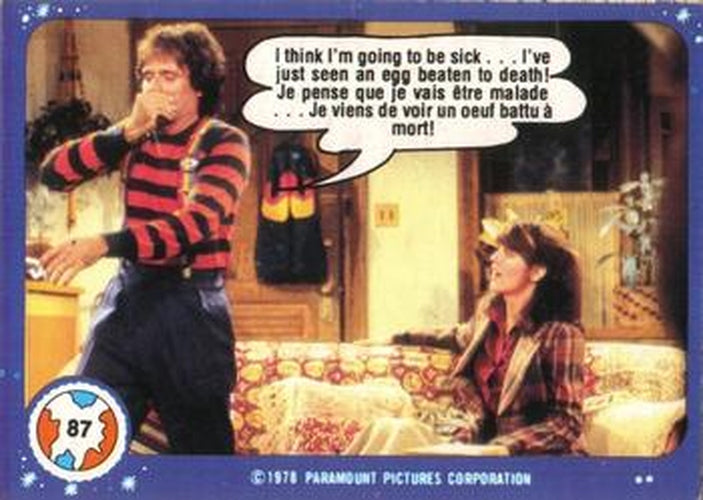#87 I Think I'm Going to Be Sick... I've Just Seen an Egg Beaten to Death! - 1978 O-Pee-Chee Mork & Mindy
