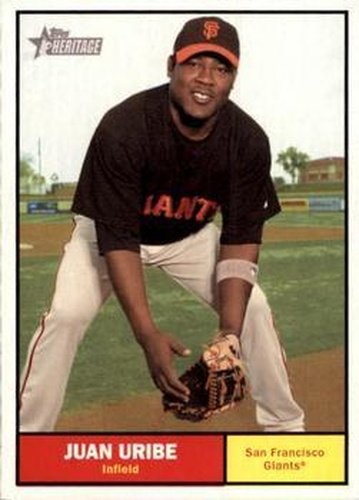 #87 Juan Uribe - San Francisco Giants - 2010 Topps Heritage Baseball