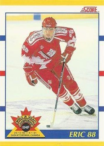 #88T Eric Lindros - Canada - 1990-91 Score Rookie and Traded Hockey