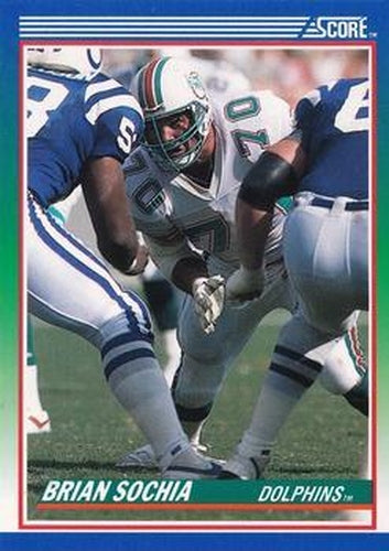 #88 Brian Sochia - Miami Dolphins - 1990 Score Football
