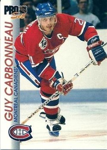 #88 Guy Carbonneau - Montreal Canadiens - 1992-93 Pro Set Hockey