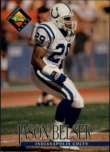 #88 Jason Belser - Indianapolis Colts - 1994 Pro Line Live Football