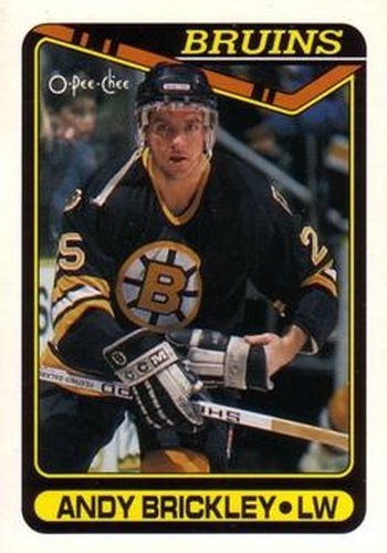 #88 Andy Brickley - Boston Bruins - 1990-91 O-Pee-Chee Hockey