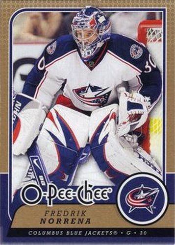 #37 Fredrik Norrena - Columbus Blue Jackets - 2008-09 O-Pee-Chee Hockey