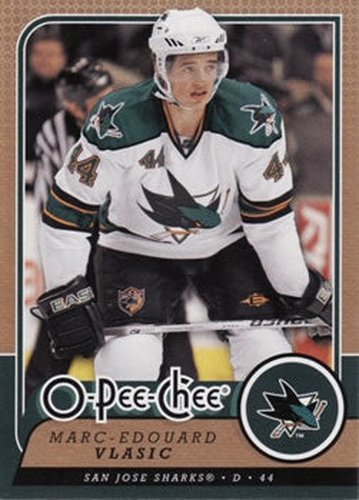 #74 Marc-Edouard Vlasic - San Jose Sharks - 2008-09 O-Pee-Chee Hockey