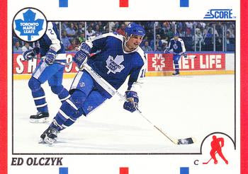 #89 Ed Olczyk - Toronto Maple Leafs - 1990-91 Score Hottest and Rising Stars Hockey
