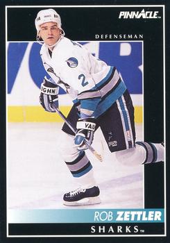 #89 Rob Zettler - San Jose Sharks - 1992-93 Pinnacle Canadian Hockey