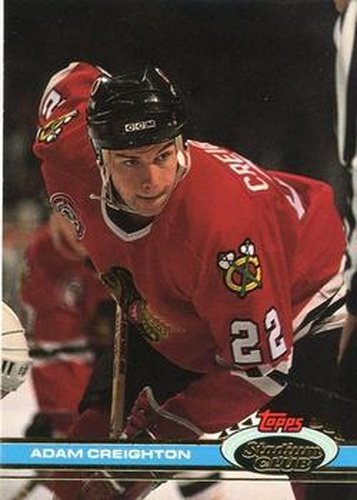 #89 Adam Creighton - Chicago Blackhawks - 1991-92 Stadium Club Hockey