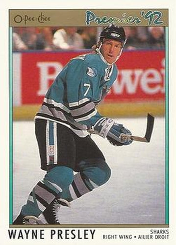 #89 Wayne Presley - San Jose Sharks - 1991-92 O-Pee-Chee Premier Hockey