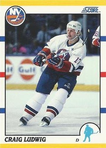 #8T Craig Ludwig - New York Islanders - 1990-91 Score Rookie and Traded Hockey