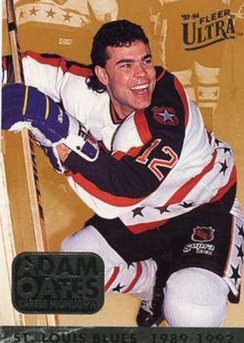 #8 Adam Oates - St. Louis Blues - 1993-94 Ultra Hockey - Adam Oates Career Highlights