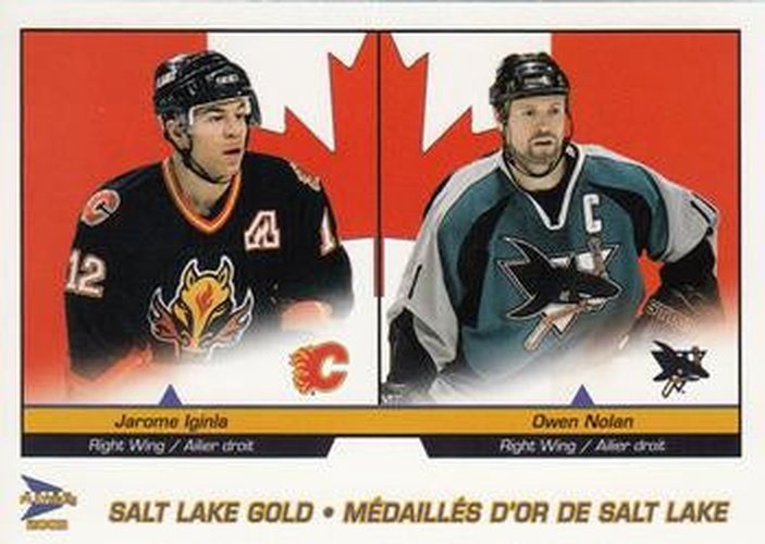 #8 Jarome Iginla / Owen Nolan - Calgary Flames / San Jose Sharks - 2002-03 Pacific McDonald's Hockey - Salt Lake Gold