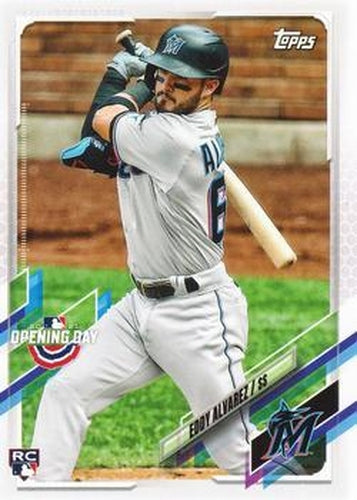 #8 Eddy Alvarez - Miami Marlins - 2021 Topps Opening Day Baseball