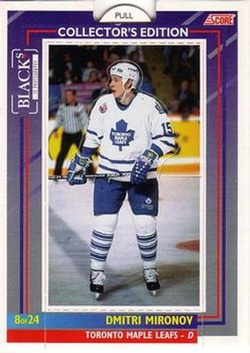 #8 Dmitri Mironov - Toronto Maple Leafs - 1993-94 Black's Score Toronto Maple Leafs Hockey