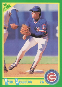 #90 Ryne Sandberg - Chicago Cubs - 1990 Score Baseball