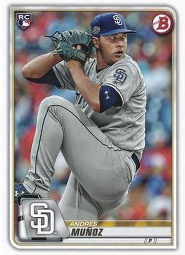 #90 Andres Mu–oz - San Diego Padres - 2020 Bowman Baseball