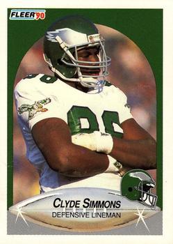 90 Clyde Simmons - Philadelphia Eagles - 1990 Fleer Football