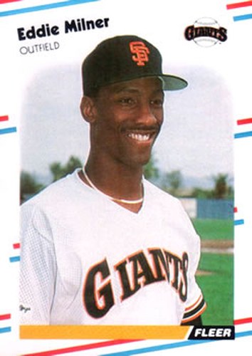 #90 Eddie Milner - San Francisco Giants - 1988 Fleer Baseball