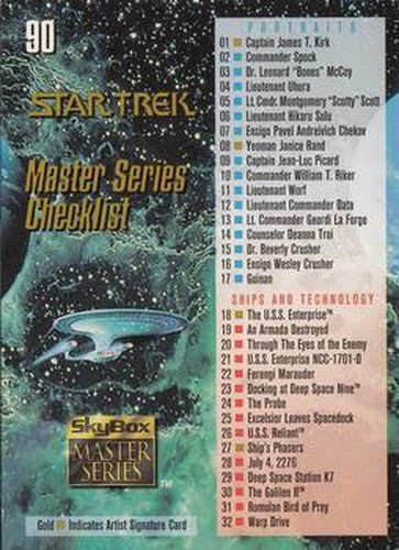 #90 Checklist - 1993 SkyBox Star Trek Master Series