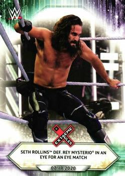 #91 Seth Rollins def. Rey Mysterio in an Eye for an Eye Match - 2021 Topps WWE Wrestling