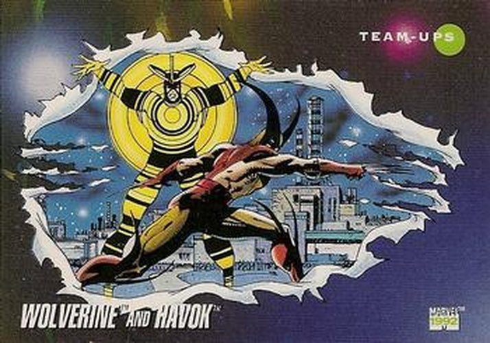 #91 Wolverine and Havok - 1992 Impel Marvel Universe