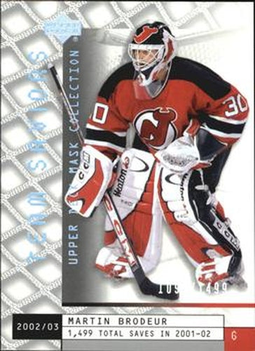 #91 Martin Brodeur - New Jersey Devils - 2002-03 Upper Deck Mask Collection Hockey