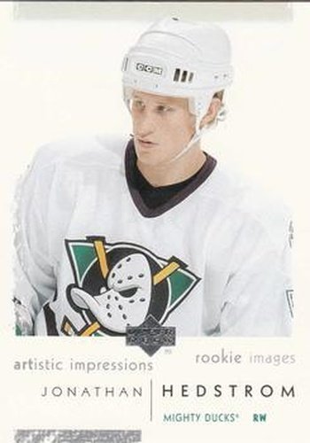 #91 Jonathan Hedstrom - Anaheim Mighty Ducks - 2002-03 UD Artistic Impressions Hockey