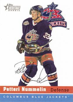 #91 Petteri Nummelin - Columbus Blue Jackets - 2000-01 Topps Heritage Hockey