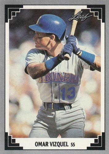 #91 Omar Vizquel - Seattle Mariners - 1991 Leaf Baseball