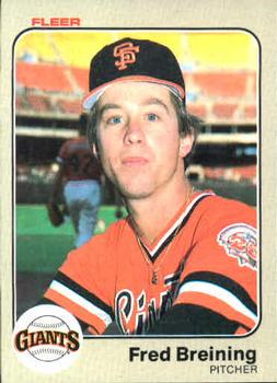 #254 Fred Breining - San Francisco Giants - 1983 Fleer Baseball