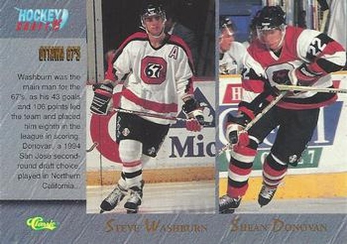 #92 Steve Washburn / Shean Donovan / Alyn McCauley / Nick Boynton - Ottawa 67's - 1995 Classic Hockey