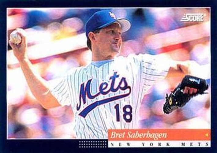 #92 Bret Saberhagen - New York Mets -1994 Score Baseball
