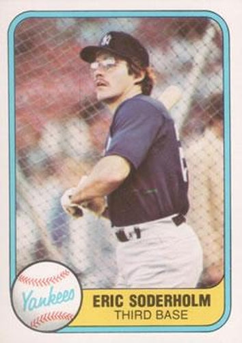 #92 Eric Soderholm - New York Yankees - 1981 Fleer Baseball