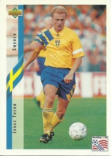#92 Jonas Thern - Sweden - 1994 Upper Deck World Cup Contenders English/Spanish Soccer