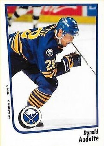#93 Donald Audette - Buffalo Sabres - 1994-95 Panini Hockey Stickers