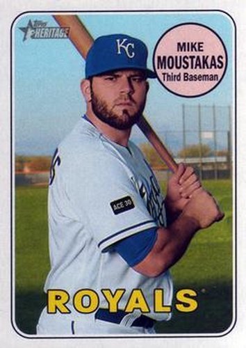 #93 Mike Moustakas - Kansas City Royals - 2018 Topps Heritage Baseball