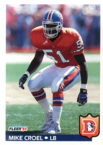 #93 Mike Croel - Denver Broncos - 1992 Fleer Football