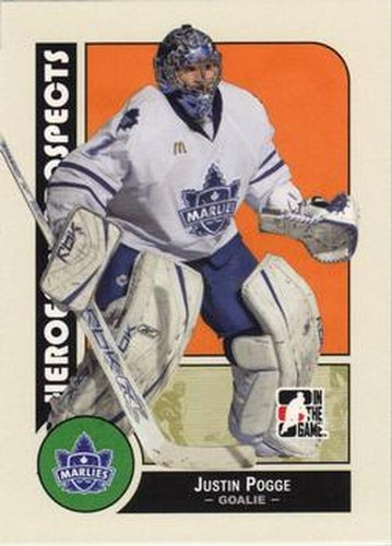 #38 Justin Pogge - Toronto Marlies - 2008-09 In The Game Heroes and Prospects Hockey