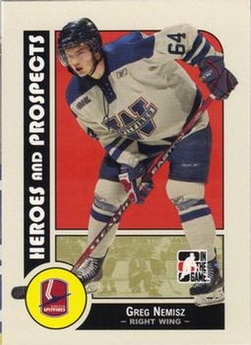 #45 Greg Nemisz - Windsor Spitfires - 2008-09 In The Game Heroes and Prospects Hockey