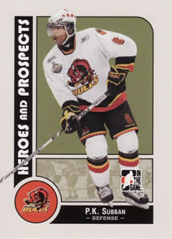 #55 P.K. Subban - Belleville Bulls - 2008-09 In The Game Heroes and Prospects Hockey