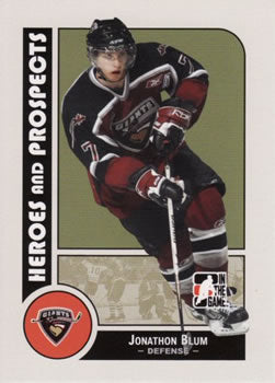 #68 Jonathon Blum - Vancouver Giants - 2008-09 In The Game Heroes and Prospects Hockey